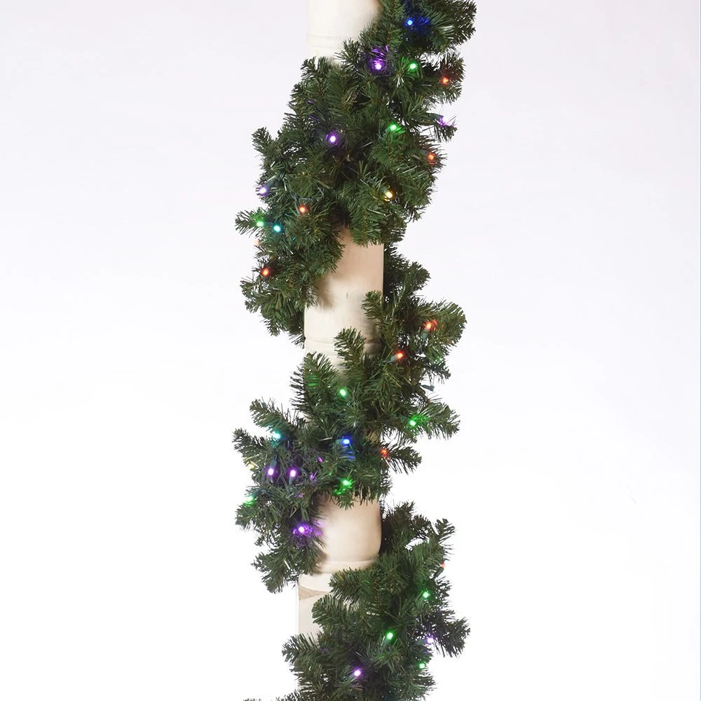 9 Foot Sierra RGB Color Change Artificial Christmas Garland Set Of 6 3 9 Foot Sierra RGB Color Change Artificial Christmas Garland Set Of 6