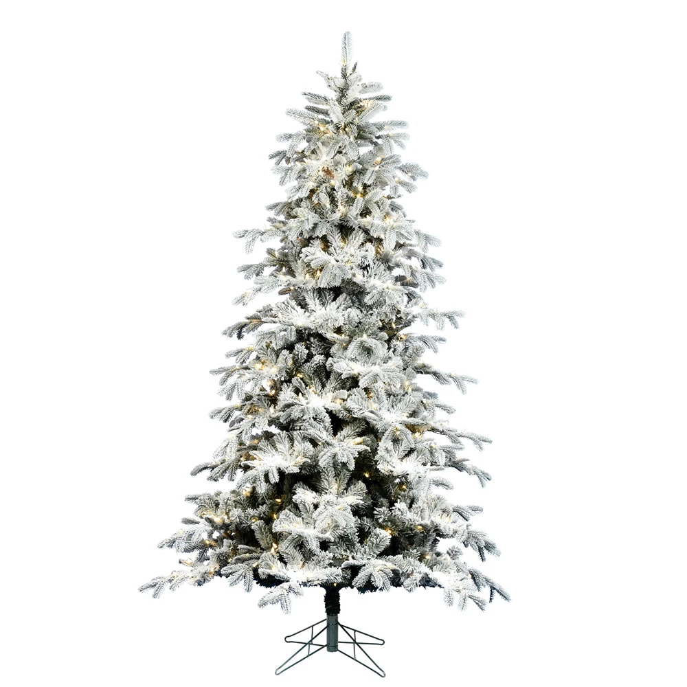 7.5 Foot Flocked York Artificial Christmas Tree 650 DuraLit LED Warm White Multi Color 8 Function Changing Mini Lights 3 7.5 Foot Flocked York Artificial Christmas Tree 650 DuraLit LED Warm White Multi Color 8 Function Changing Mini Lights