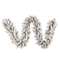 9 Foot Frosted Silver Artificial Christmas Garland Unlit