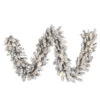 9 Foot Frosted Silver Artificial Christmas Garland - 100 DuraLit LED Warm White Mini Lights