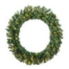 6 Foot Mixed Brussels Pine Artificial Christmas Wreath - 600 DuraLit Incandescent Clear Mini Lights -Winter Decor Hub D172573