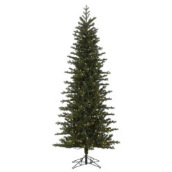 5.5 Foot Hillside Pencil Spruce Artificial Christmas Tree - 200 Duralit LED Warm White Mini Lights