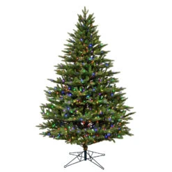 12 Foot Douglas Fir Artificial Christmas Tree - 2400 Duralit LED Multi Color Mini Lights