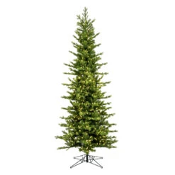 14 Foot Moutauk Pine Pencil Artificial Christmas Tree 2550 DuraLit LED Warm White Mini Lights