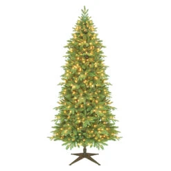 9.5 Foot Slim Asheville Fraiser Artificial Christmas Tree 700 DuraLit Incandescent Clear Mini Lights