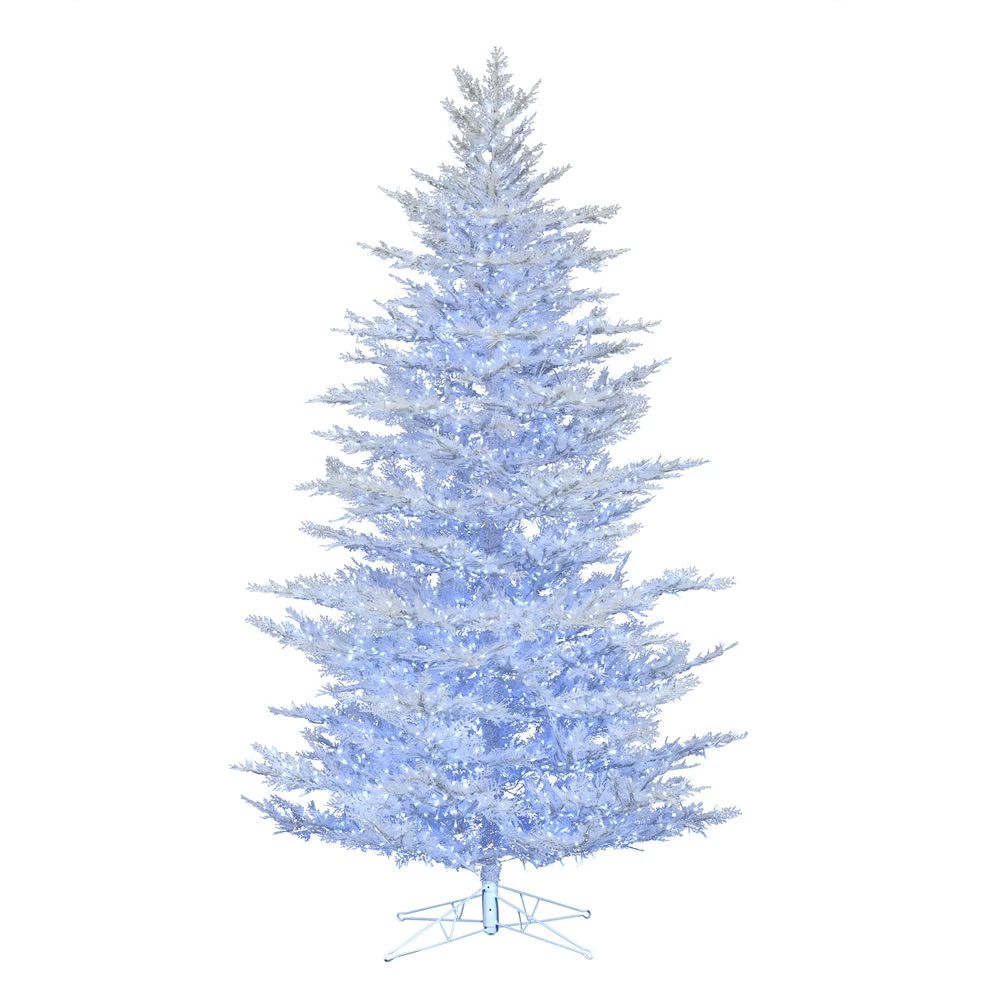 12 Foot Flocked Cedar Pine Artificial Christmas Tree - 6750 Pure White Twinkle 3MM Lights 3 12 Foot Flocked Cedar Pine Artificial Christmas Tree - 6750 Pure White Twinkle 3MM Lights