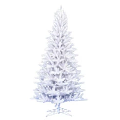 6.5 Foot Shiny White Spruce Artificial Christmas Tree Unlit