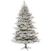 10 Foot Flocked Kiana Artificial Christmas Tree With 1200 UL DuraLit LED Warm White Mini Lights -Winter Decor Hub K173386LED