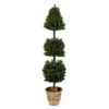 5 Foot Tifton 3 Ball Potted Topiary Artificial Tree Unlit -Winter Decor Hub K191155