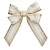 24 Inch Champagne Four Loop Fabric Indoor Outdoor Christmas Bow -Winter Decor Hub L131524
