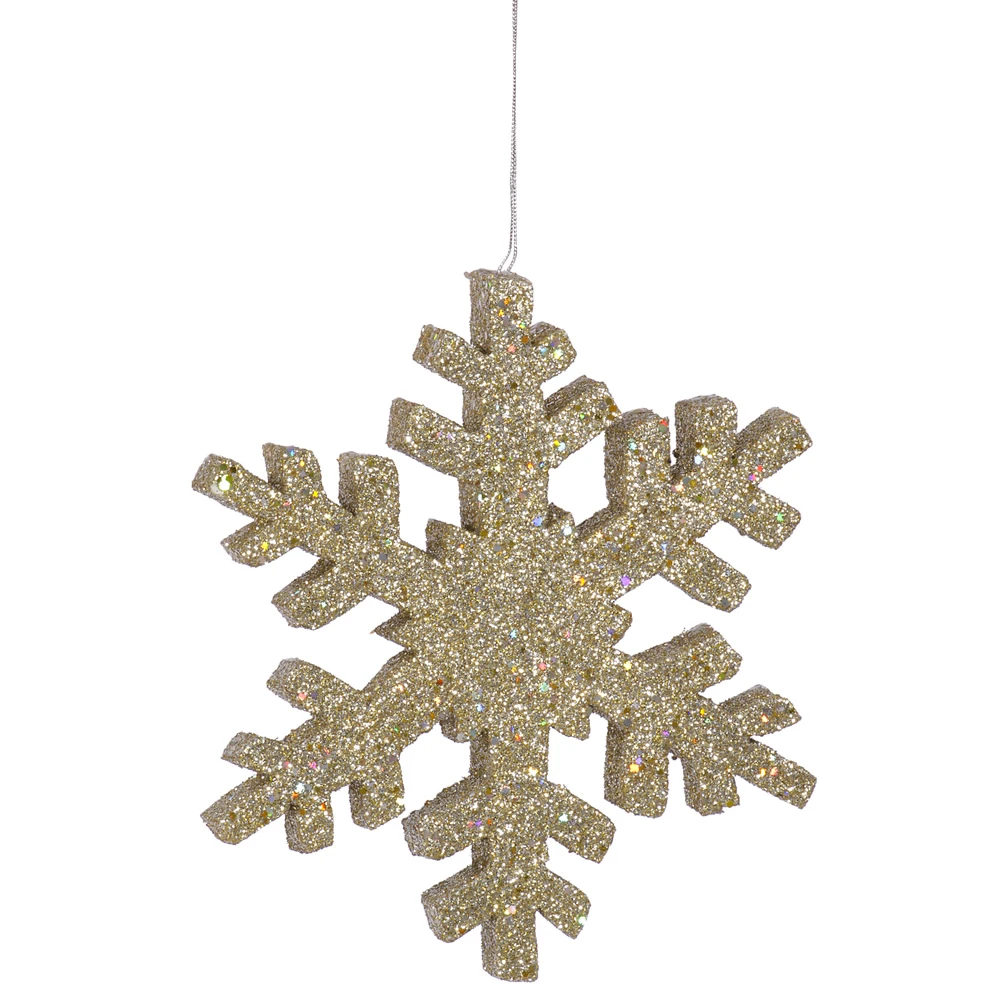 24 Inch Champagne Outdoor Glitter Snowflake Christmas Ornament 3 24 Inch Champagne Outdoor Glitter Snowflake Christmas Ornament