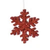 36 Inch Red Outdoor Glitter Snowflake Artificial Christmas Ornament -Winter Decor Hub L134903