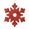 12 Inch Burgundy Glitter Snowflake Christmas Ornament -Winter Decor Hub L180305
