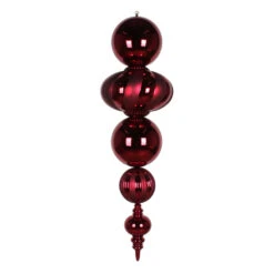 54 Inch Plastic Shatterproof Burgundy Shiny Matte Finish Finial
