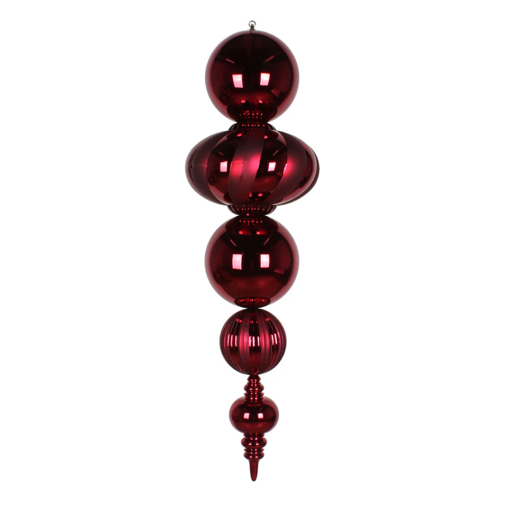 54 Inch Plastic Shatterproof Burgundy Shiny Matte Finish Finial 3 54 Inch Plastic Shatterproof Burgundy Shiny Matte Finish Finial