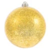 6 Inch Honey Gold Shiny Mercury Mardi Gras Ball Ornament - Set Of 4 -Winter Decor Hub M166537