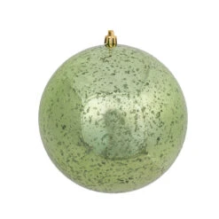 6 Inch Celadon Shiny Mercury Christmas Ball Ornament - Set Of 4
