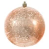 6 Inch Rose Gold Shiny Mercury Christmas Ball Ornament - Set Of 4