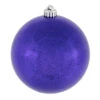 6 Inch Purple Shiny Mercury Round Mardi Gras Ball Ornament Shatterproof -Winter Decor Hub M166566