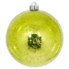 6 Inch Lime Green Shiny Mercury Round Christmas Ball Ornament Shatterproof -Winter Decor Hub M166573