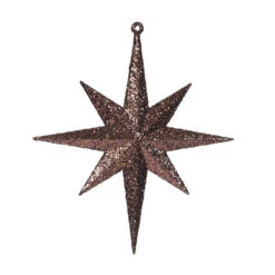 8 Inch Chocolate Iridescent Glitter Bethlehem Star Christmas Ornament