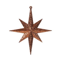 8 Inch Copper Iridescent Glitter Bethlehem Star Christmas Ornament