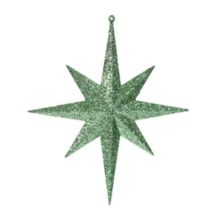 12 Inch Celadon Iridescent Glitter Bethlehem Star Christmas Ornament