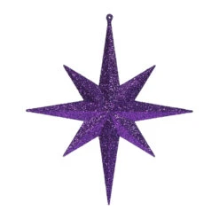 12 Inch Purple Iridescent Glitter Bethlehem Star Mardi Gras Ornament