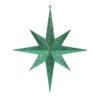 15.75 Inch Green Glitter Bethlehem Star Mardi Gras Ornament -Winter Decor Hub M167504