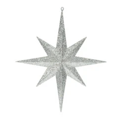 15.75 Inch Champagne Glitter Bethlehem Star Christmas Ornament