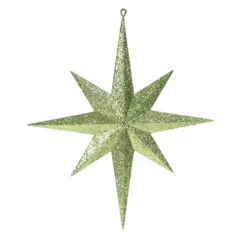 15.75 Inch Lime Glitter Bethlehem Star Christmas Ornament