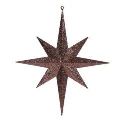 15.75 Inch Chocolate Glitter Bethlehem Star Christmas Ornament