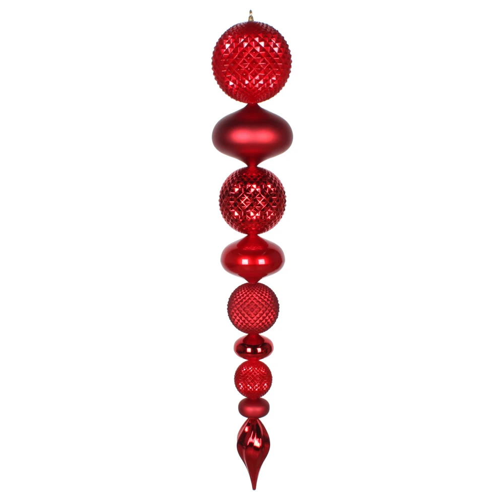 3.75 Foot Red Durian Candy Matte Finial Christmas Ornament 3 3.75 Foot Red Durian Candy Matte Finial Christmas Ornament