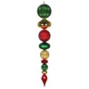 3.75 Foot Red, Green And Gold Durian Candy Matte Finial Christmas Ornament