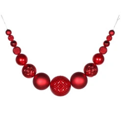 6 Foot Red Candy Matte Durian Christmas Ornament Swag