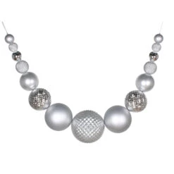 6 Foot Silver Candy Matte Durian Christmas Ornament Swag