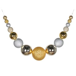 6 Foot Champagne, Silver And Gold Candy Matte Durian Christmas Ornament Swag