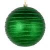 6 Inch Green Candy Glitter Lines Round Christmas Ball Shatterproof Ornament 1 6 Inch Green Candy Glitter Lines Round Christmas Ball Shatterproof Ornament -Winter Decor Hub N187804D