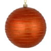 6 Inch Burnish Orange Candy Glitter Lines Round Christmas Ball Shatterproof Ornament 2 6 Inch Burnish Orange Candy Glitter Lines Round Christmas Ball Shatterproof Ornament -Winter Decor Hub N187818D