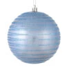 6 Inch Periwinkle Candy Glitter Lines Round Christmas Ball Shatterproof Ornament -Winter Decor Hub N187829D