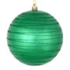 6 Inch Seafoam Green Candy Glitter Lines Round Christmas Ball Shatterproof Ornament -Winter Decor Hub N187844D