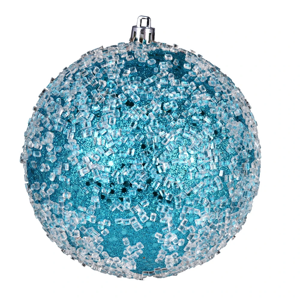10 Inch Turquoise Glitter Hail Christmas Ball Ornament 3 10 Inch Turquoise Glitter Hail Christmas Ball Ornament