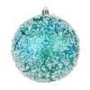10 Inch Teal Glitter Hail Christmas Ball Ornament -Winter Decor Hub N190542D
