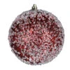 10 Inch Burgundy Glitter Hail Christmas Ball Ornament -Winter Decor Hub N190565D