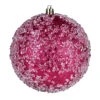 10 Inch Fuchsia Glitter Hail Christmas Ball Ornament