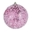 10 Inch Pink Glitter Hail Christmas Ball Ornament -Winter Decor Hub N190579D