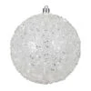 12 Inch White Glitter Hail Christmas Ball Ornament 2 12 Inch White Glitter Hail Christmas Ball Ornament -Winter Decor Hub N190611D
