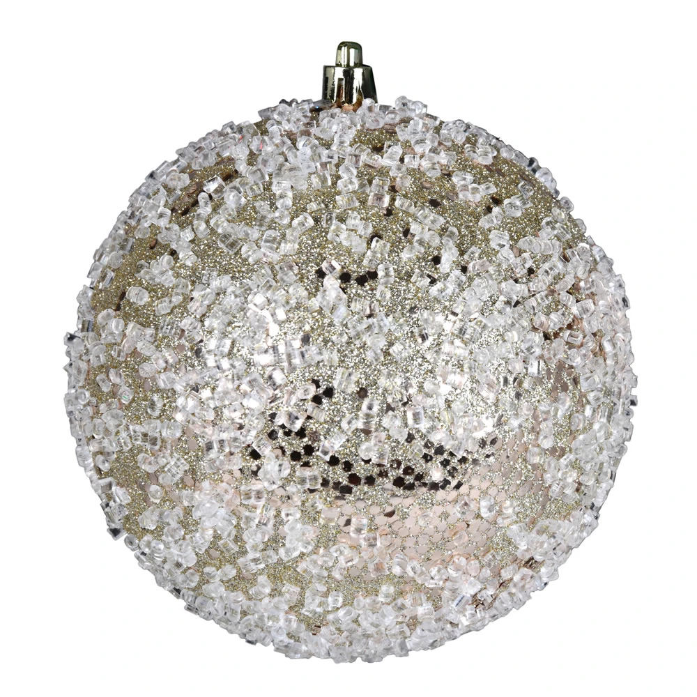 12 Inch Champagne Glitter Hail Christmas Ball Ornament 3 12 Inch Champagne Glitter Hail Christmas Ball Ornament