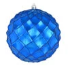 6 Inch Blue Shiny Form Geometric Christmas Ball Ornament 1 6 Inch Blue Shiny Form Geometric Christmas Ball Ornament -Winter Decor Hub N192102D