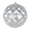 6 Inch Silver Shiny Form Geometric Christmas Ball Ornament -Winter Decor Hub N192107D
